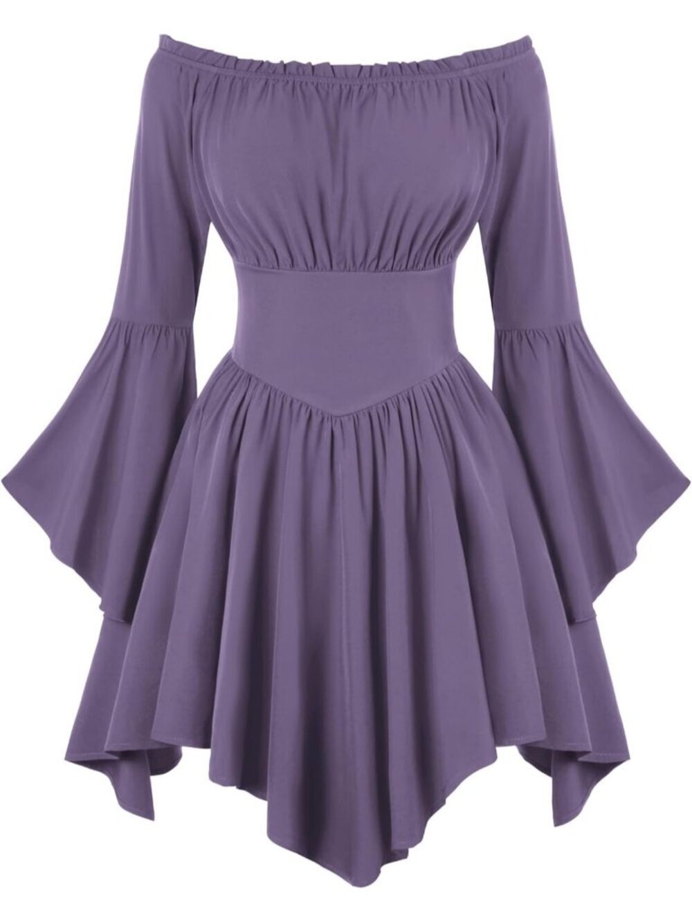 Women's Lavender Bell Sleeve Off Shoulder Imported Halloween Costume Dress